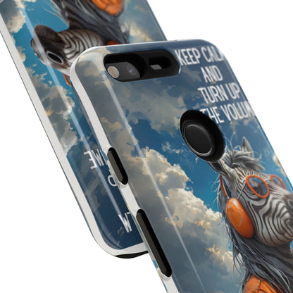 "Keep calm and turn up the volume." Mobile Phone Case