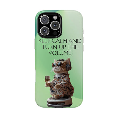"Keep calm and turn up the volume" Mobile Phone Case (green)