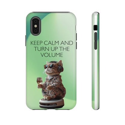 "Keep calm and turn up the volume" Mobile Phone Case (green)