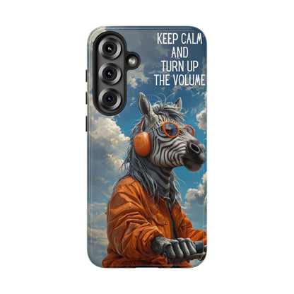 "Keep calm and turn up the volume." Mobile Phone Case