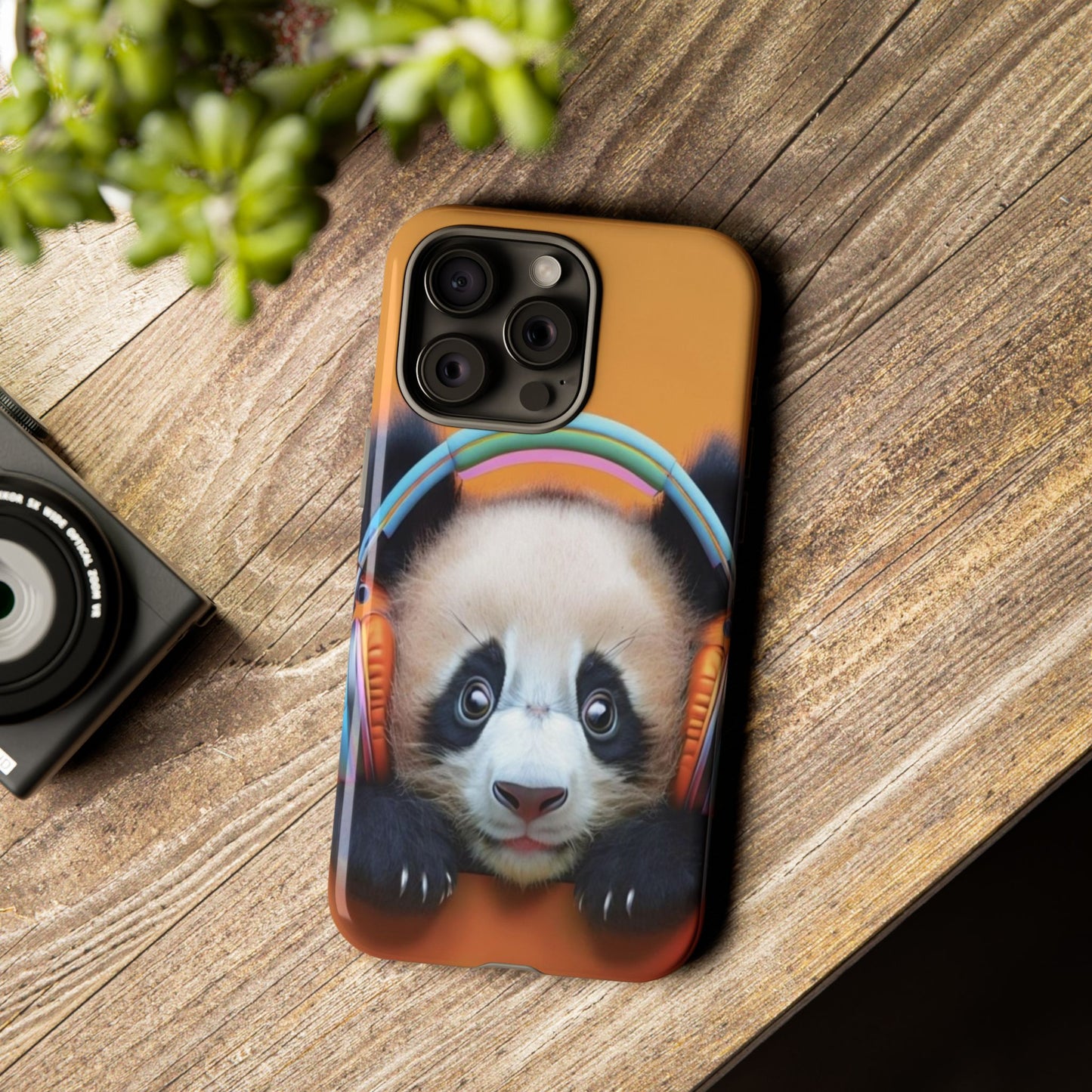 "Baby Panda wearing Headphones" Mobile Phone Case