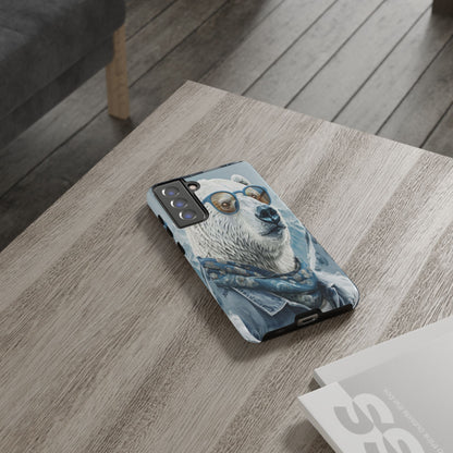 "Urban Zen Polar Bear" Mobile Phone Case (blue)