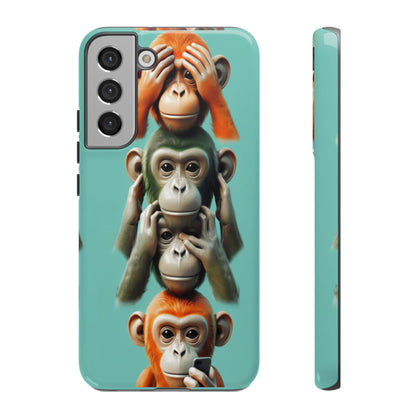 "Evolution - The Fourth Monkey" (striped background)