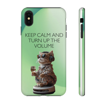 "Keep calm and turn up the volume" Mobile Phone Case (green)