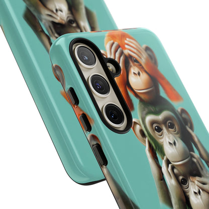 "Evolution - The Fourth Monkey" (striped background)