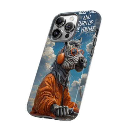 "Keep calm and turn up the volume." Mobile Phone Case