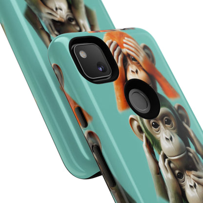 "Evolution - The Fourth Monkey" (striped background)