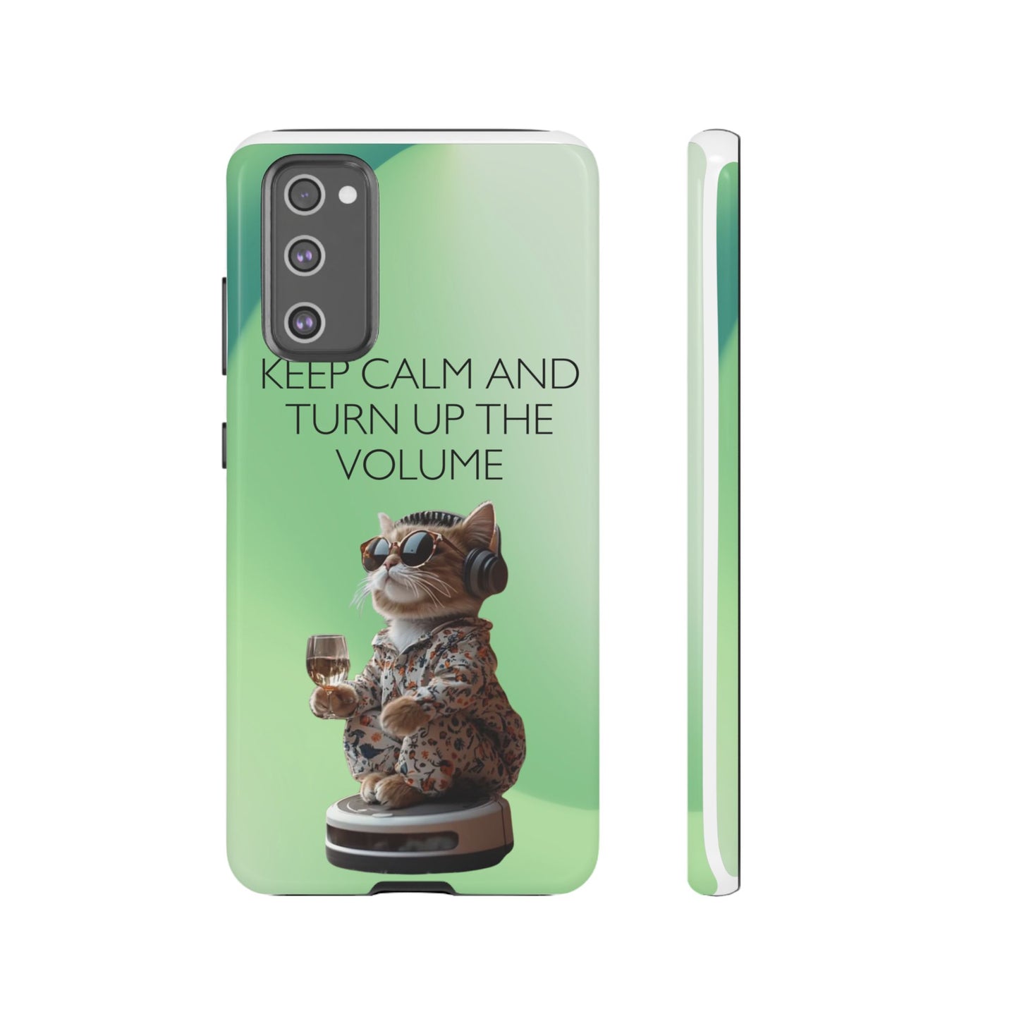 "Keep calm and turn up the volume" Mobile Phone Case (green)