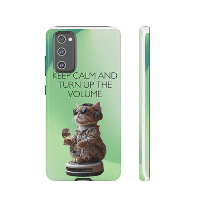 "Keep calm and turn up the volume" Mobile Phone Case (green)