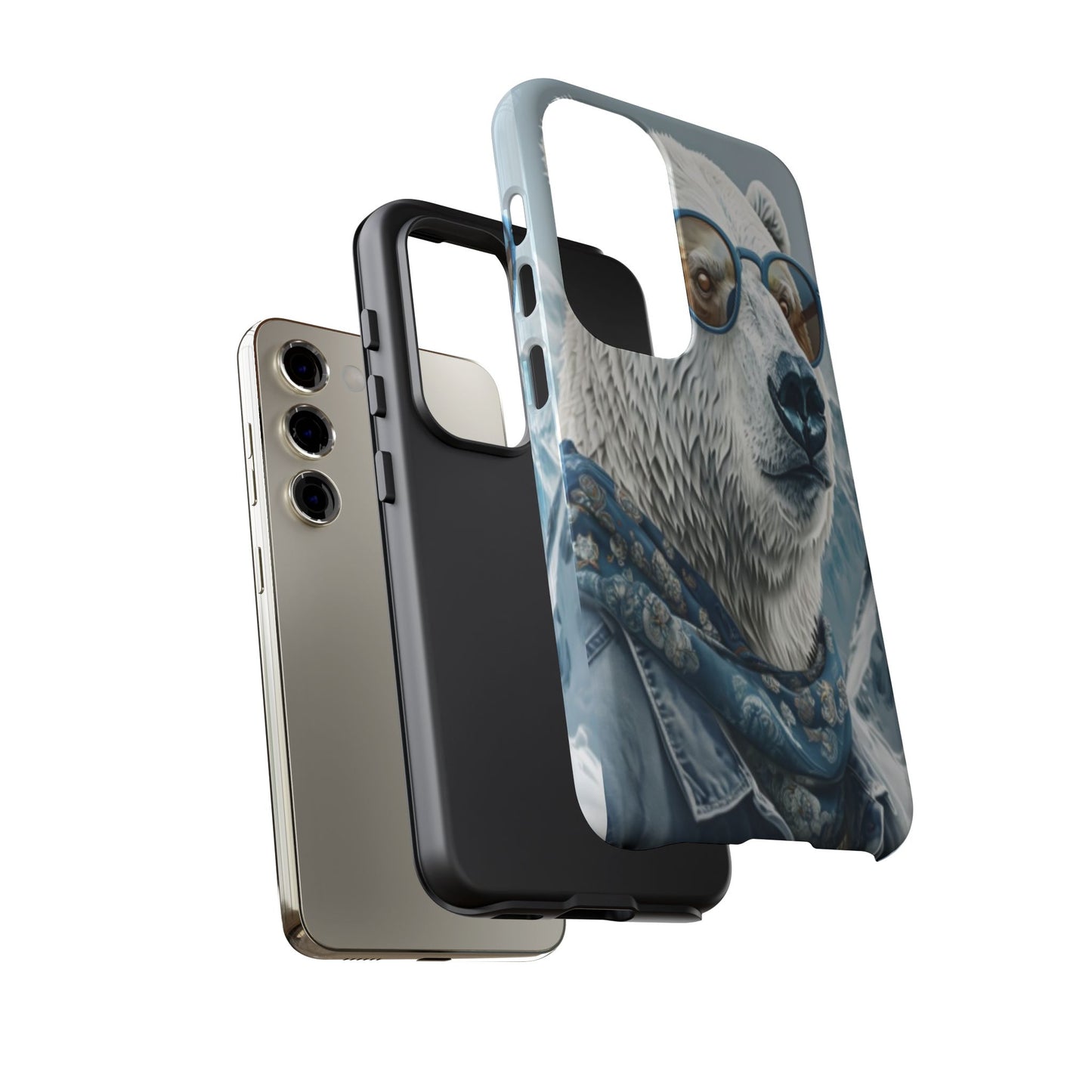 "Urban Zen Polar Bear" Mobile Phone Case (blue)