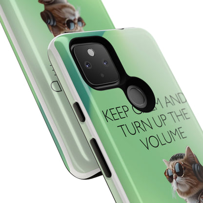 "Keep calm and turn up the volume" Mobile Phone Case (green)