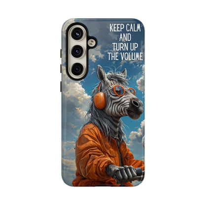 "Keep calm and turn up the volume." Mobile Phone Case