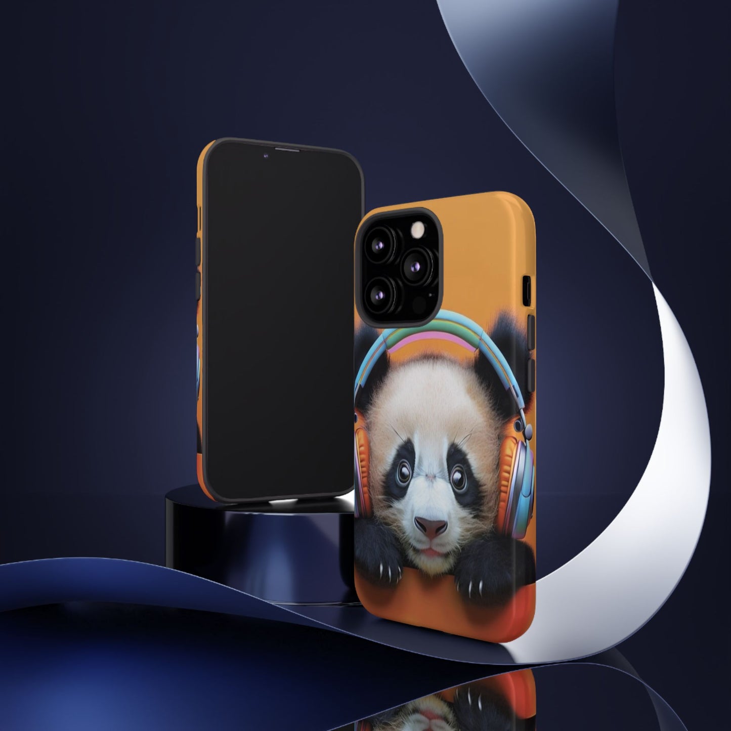 "Baby Panda wearing Headphones" Mobile Phone Case