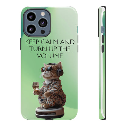 "Keep calm and turn up the volume" Mobile Phone Case (green)