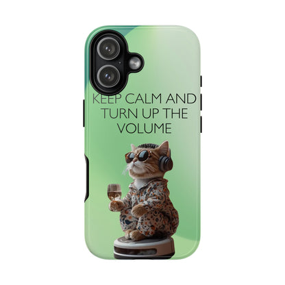 "Keep calm and turn up the volume" Mobile Phone Case (green)