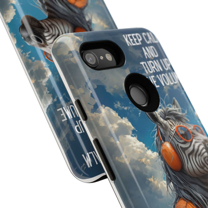 "Keep calm and turn up the volume." Mobile Phone Case