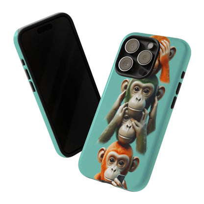 "Evolution - The Fourth Monkey" (striped background)