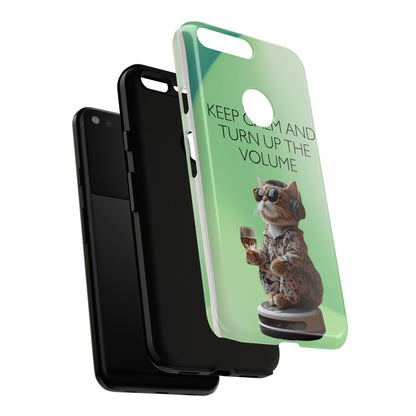 "Keep calm and turn up the volume" Mobile Phone Case (green)