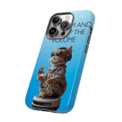 "Keep calm and turn up the volume" Mobile Phone Case (blue)