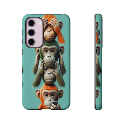 "Evolution - The Fourth Monkey" (striped background)