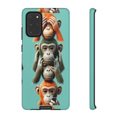 "Evolution - The Fourth Monkey" (striped background)
