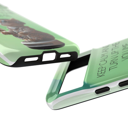 "Keep calm and turn up the volume" Mobile Phone Case (green)