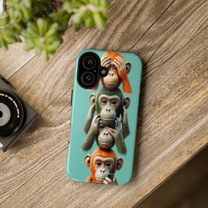 "Evolution - The Fourth Monkey" (striped background)