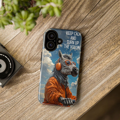 "Keep calm and turn up the volume." Mobile Phone Case