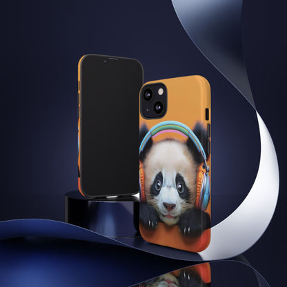 "Baby Panda wearing Headphones" Mobile Phone Case
