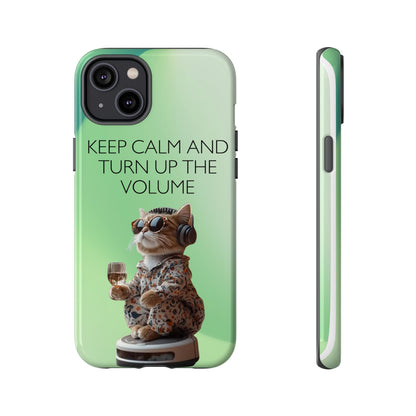 "Keep calm and turn up the volume" Mobile Phone Case (green)