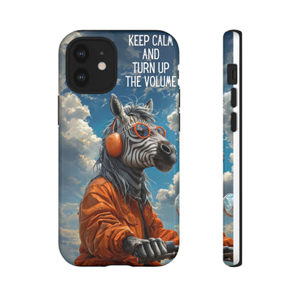 "Keep calm and turn up the volume." Mobile Phone Case