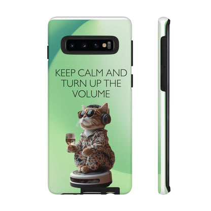 "Keep calm and turn up the volume" Mobile Phone Case (green)