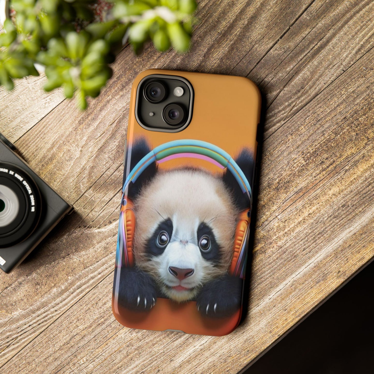 "Baby Panda wearing Headphones" Mobile Phone Case