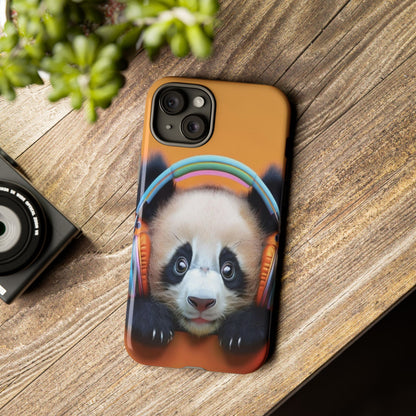 "Baby Panda wearing Headphones" Mobile Phone Case