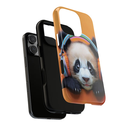 "Baby Panda wearing Headphones" Mobile Phone Case