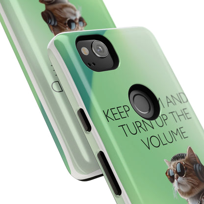 "Keep calm and turn up the volume" Mobile Phone Case (green)