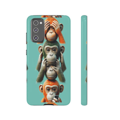 "Evolution - The Fourth Monkey" (striped background)