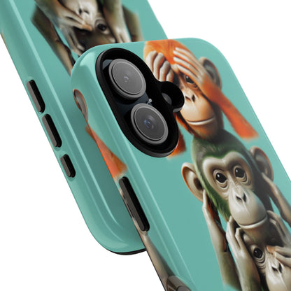 "Evolution - The Fourth Monkey" (striped background)