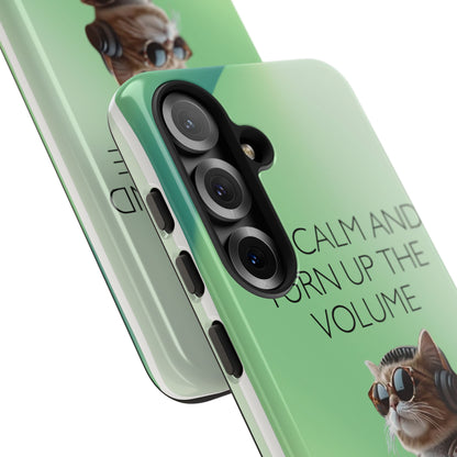 "Keep calm and turn up the volume" Mobile Phone Case (green)