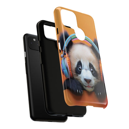 "Baby Panda wearing Headphones" Mobile Phone Case