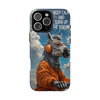 "Keep calm and turn up the volume." Mobile Phone Case