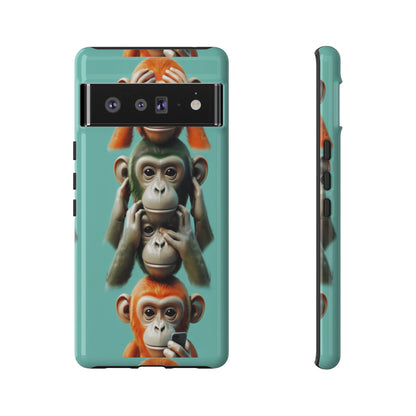 "Evolution - The Fourth Monkey" (striped background)