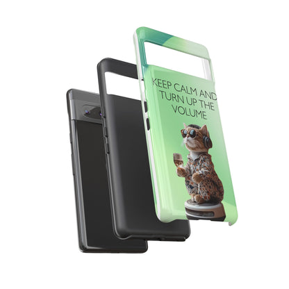 "Keep calm and turn up the volume" Mobile Phone Case (green)