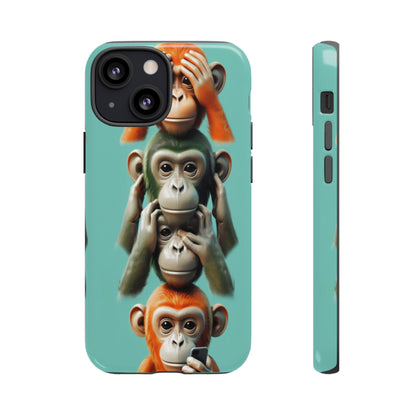 "Evolution - The Fourth Monkey" (striped background)