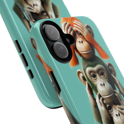 "Evolution - The Fourth Monkey" (striped background)