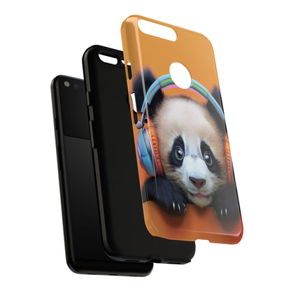 "Baby Panda wearing Headphones" Mobile Phone Case