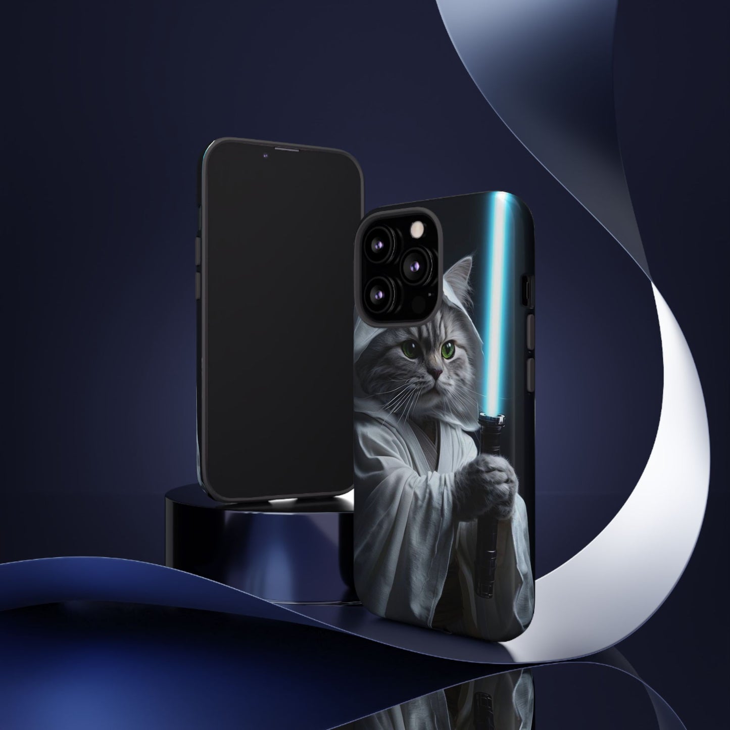 "Jedi Whisker" Mobile Phone Case (blue light sabre)