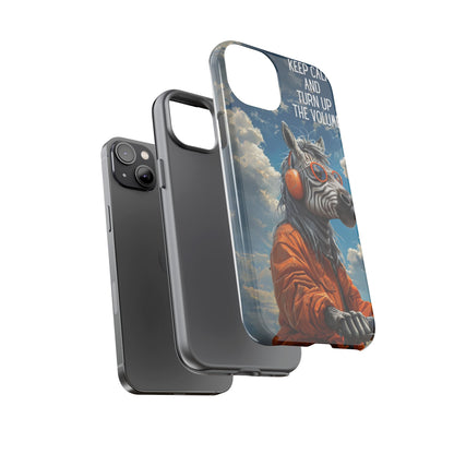 "Keep calm and turn up the volume." Mobile Phone Case