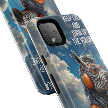 "Keep calm and turn up the volume." Mobile Phone Case