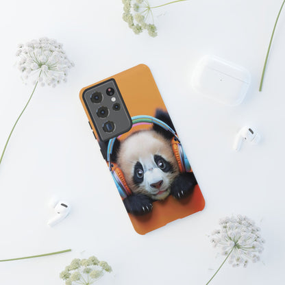 "Baby Panda wearing Headphones" Mobile Phone Case